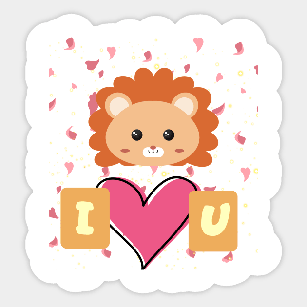 I Love U Sticker by Kenartideas